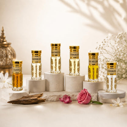 AttarKannauj Kanyakubj Kannauj Attar Gift Set for Men, 5 x 3ml Alcohol-Free Roll-On, Modern Fragrance Collection - front view