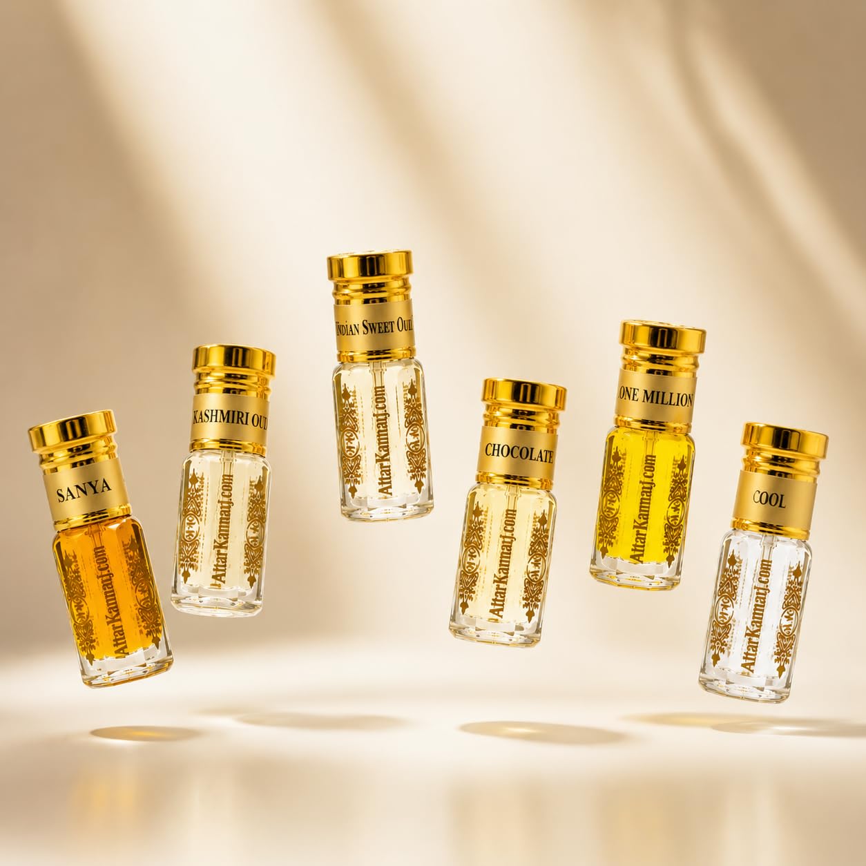 AttarKannauj Kanyakubj Kannauj Attar Gift Set for Men, 5 x 3ml Alcohol-Free Roll-On, Modern Fragrance Collection - packaging