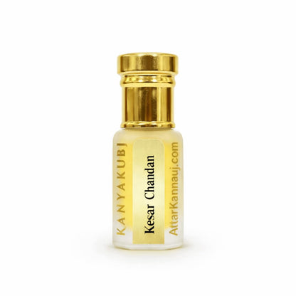 AttarKannauj Kesar Chandan Attar Roll-On, Unisex Saffron-Sandalwood Blend