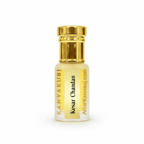 AttarKannauj Kesar Chandan Attar Roll-On, Unisex Saffron-Sandalwood Blend