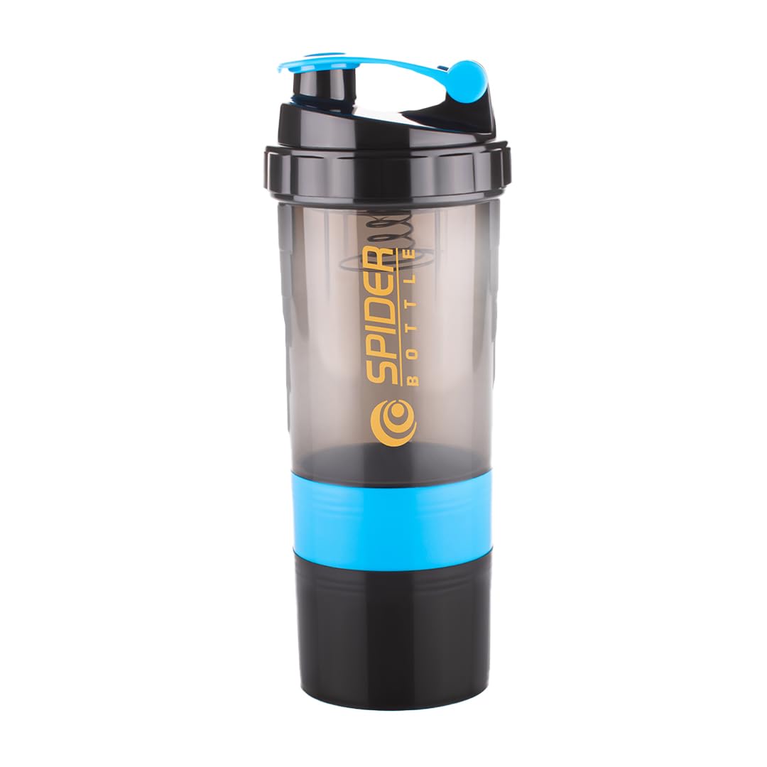 ATTRO 300ml Shaker Bottle with Storage, BPA-Free Plastic, Leakproof Gym Cup, Spider Design (5)