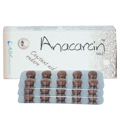 AURA NUTRACEUTICALS LTD Anacarcin Tablets, 30 Count, Herbal Ayurvedic Supplement