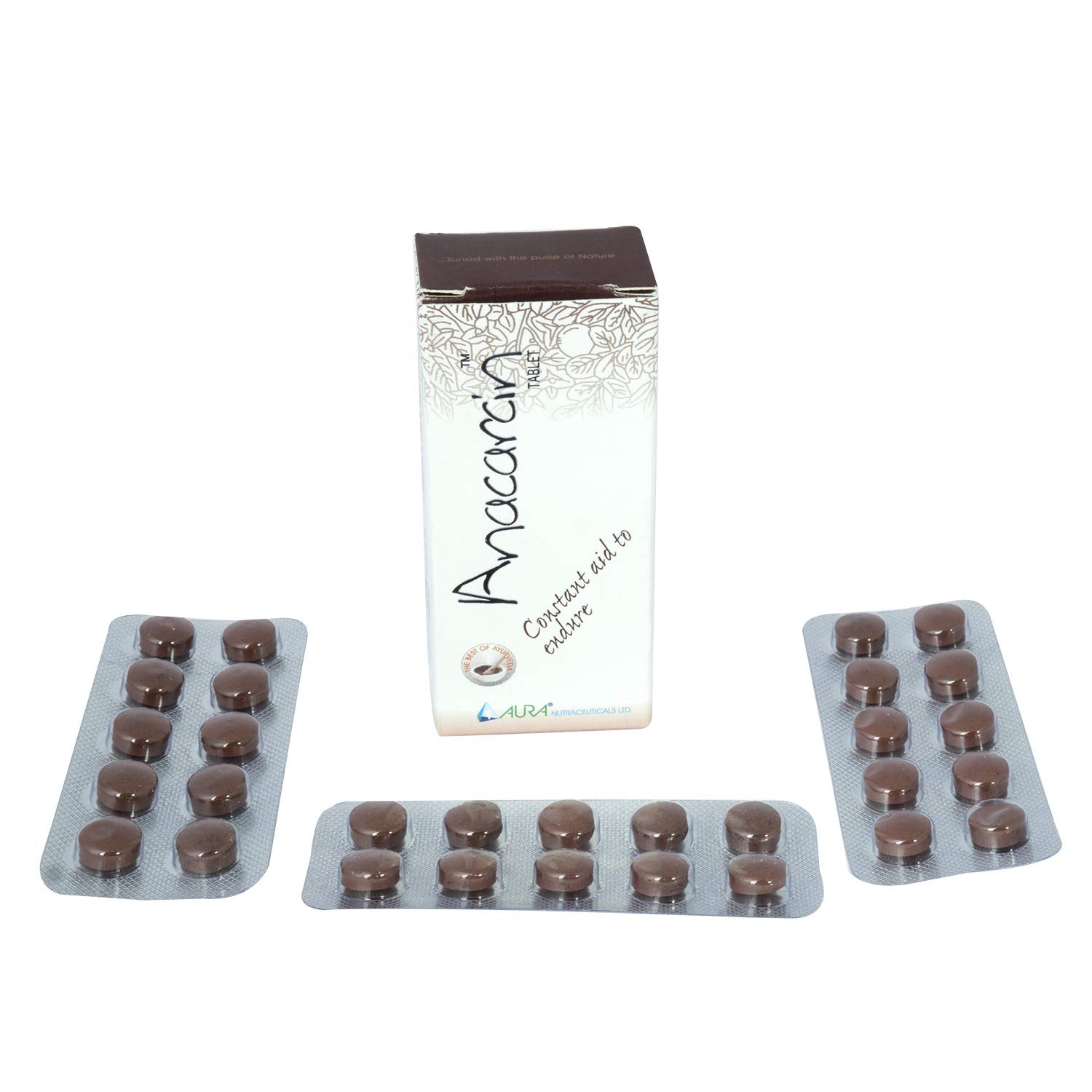 AURA NUTRACEUTICALS LTD Anacarcin Tablets, 30 Count, Herbal Ayurvedic Supplement - back view