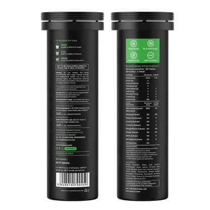 Auric Get Slim Effervescent Tablets, Green Coffee, Green Tea, Grape Seed & Garcinia, Unisex Adult Supplement - size and scale