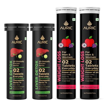Auric Get Slim Effervescent Tablets, Green Coffee, Green Tea, Grape Seed & Garcinia, Unisex Adult Supplement (15)