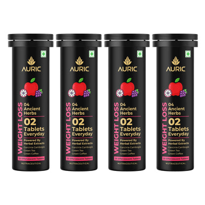 Auric Get Slim Effervescent Tablets, Green Coffee, Green Tea, Grape Seed & Garcinia, Unisex Adult Supplement (20)