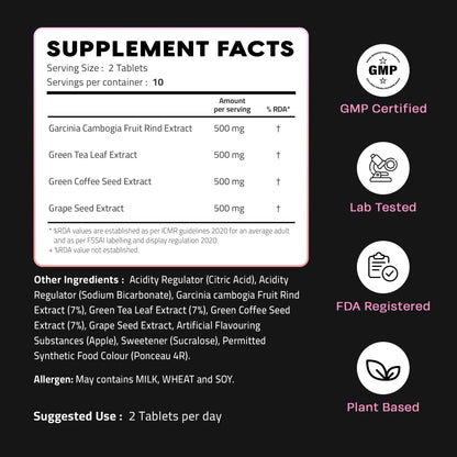 Auric Get Slim Effervescent Tablets, Green Coffee, Green Tea, Grape Seed & Garcinia, Unisex Adult Supplement - in use