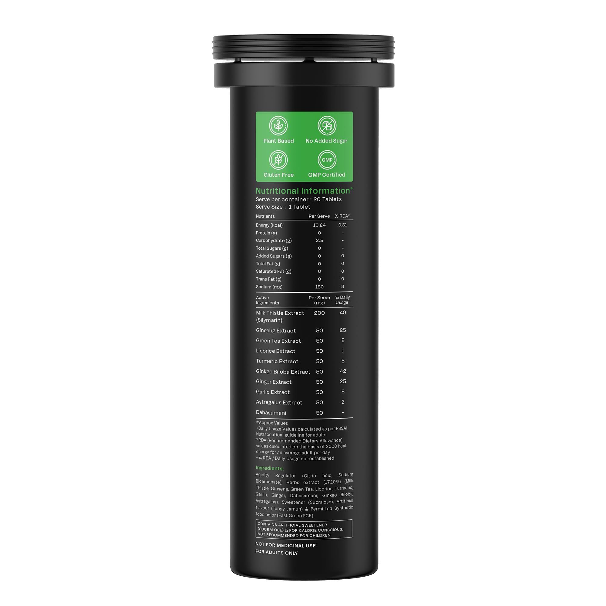Auric Liver Supplement | 20 Tablets Fizzy Water with 10 Ayurvedic Herbs | Clinically Researched Therapeutic Ingredients | Dro