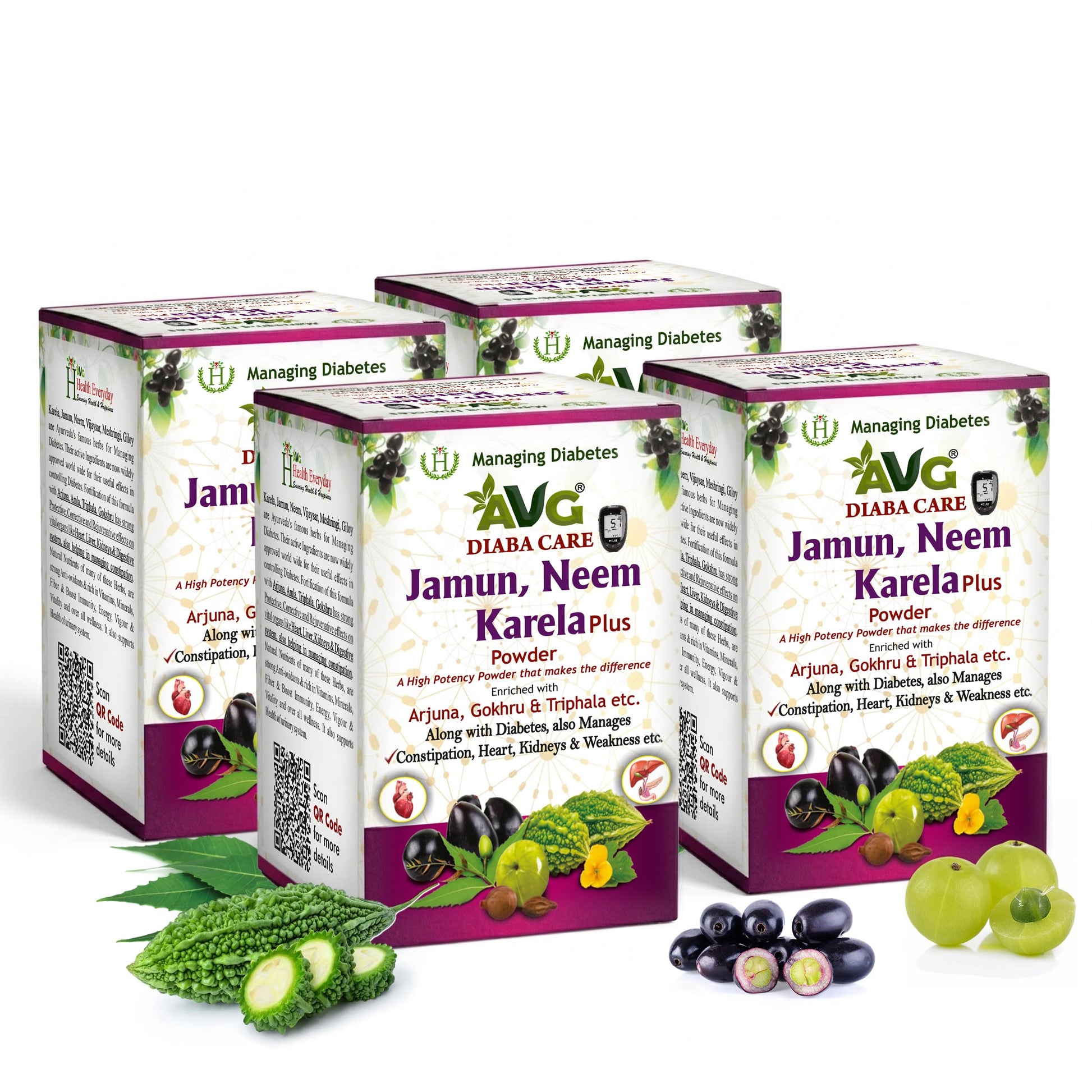 AVG Health Organics Diaba Care Karela Jamun Neem Powder, Ayurvedic Herbal Blend, AYUSH & GMP Certified (11)
