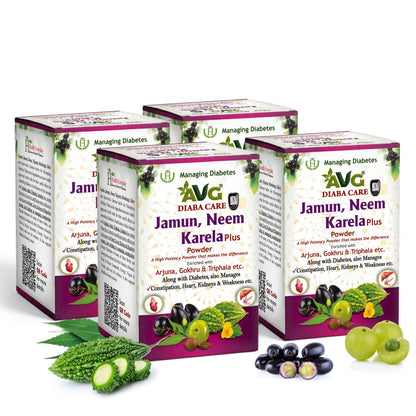 AVG Health Organics Diaba Care Karela Jamun Neem Powder, Ayurvedic Herbal Blend, AYUSH & GMP Certified (11)