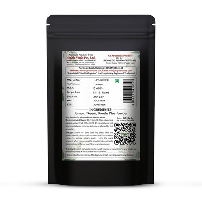 AVG Health Organics Diaba Care Karela Jamun Neem Powder, Ayurvedic Herbal Blend, AYUSH & GMP Certified - in use (20)