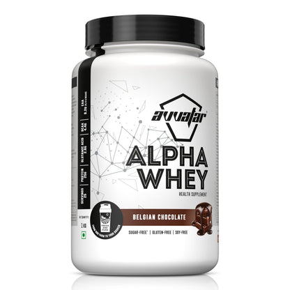 avvatar Alpha Whey Protein Powder, 1kg, 25 Servings, with Whey and Milk Protein Concentrate, Enriched with Vitamins and Miner