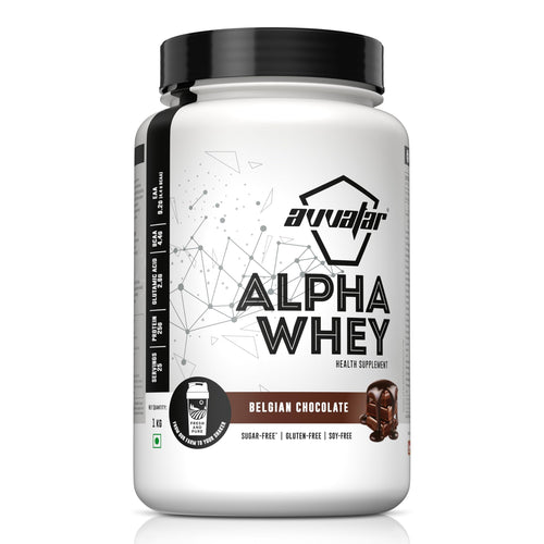 avvatar Alpha Whey Protein Powder, 1kg, 25 Servings, with Whey and Milk Protein Concentrate, Enriched with Vitamins and Miner