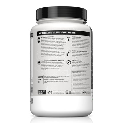 avvatar Alpha Whey Protein Powder, 1kg, 25 Servings, with Whey and Milk Protein Concentrate, Enriched with Vitamins and Miner