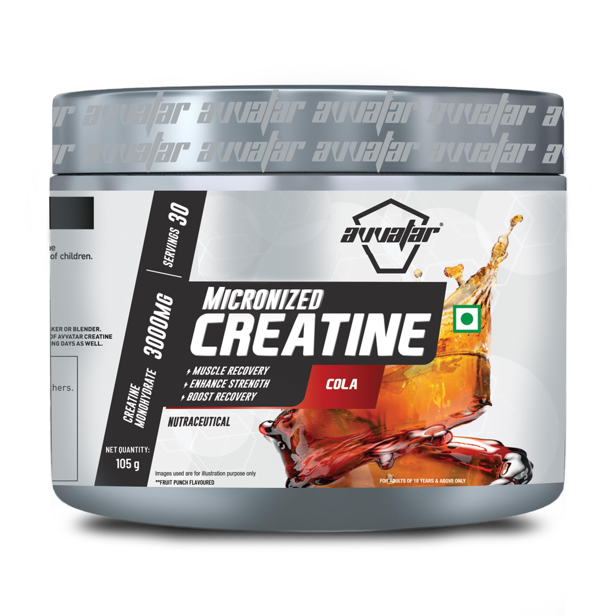 avvatar Creatine Monohydrate Powder, Micronized Formula, Unisex Nutritional Supplement