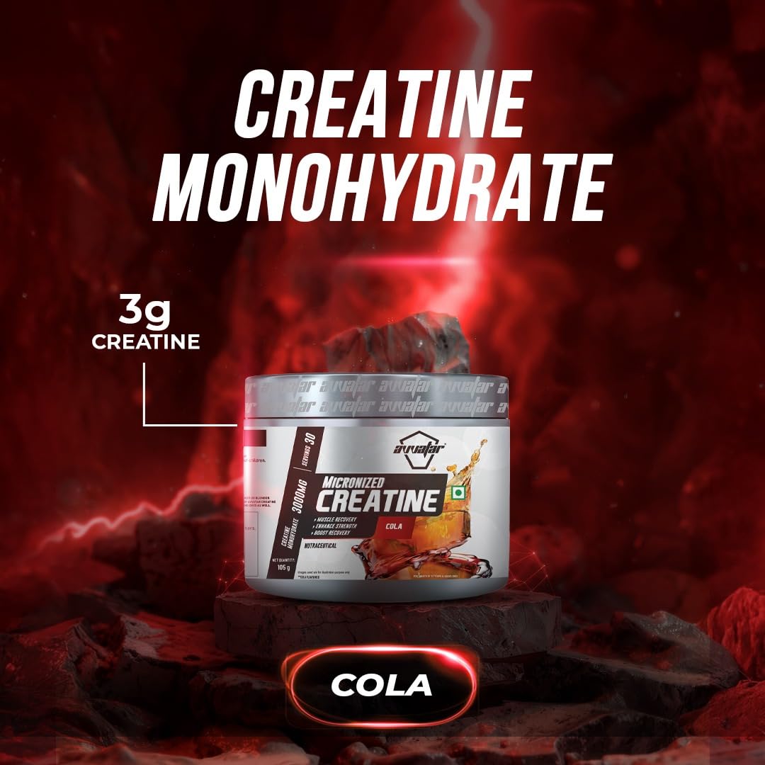 avvatar Creatine Monohydrate Powder, Micronized Formula, Unisex Nutritional Supplement - label detail