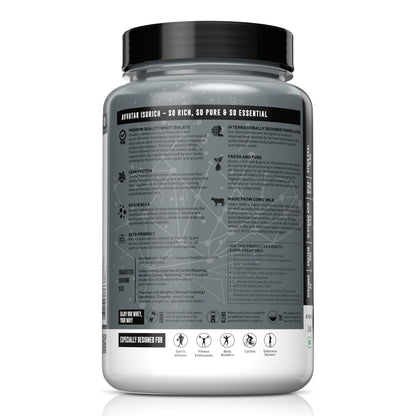avvatar ISORICH Whey Protein Isolate Powder, 1kg, 28g Protein, 29 Servings - label detail