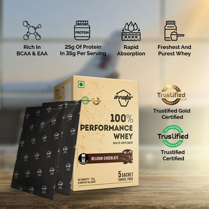 avvatar Performance Whey Protein Powder, 25g Protein Per Serving, Adult, Vegetarian, Fresh Cow Milk, Made in India - front vi