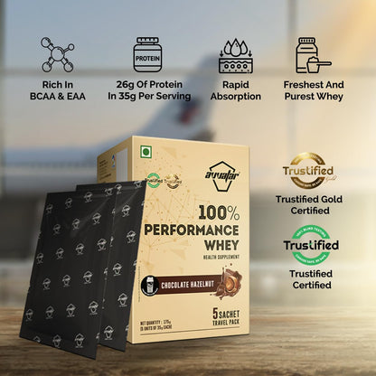 avvatar Performance Whey Protein Powder, 25g Protein Per Serving, Adult, Vegetarian, Fresh Cow Milk, Made in India - front vi