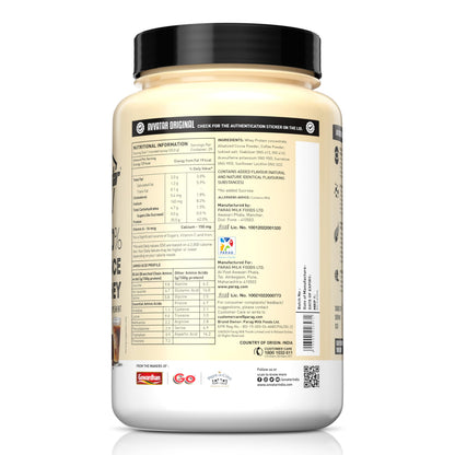 avvatar Performance Whey Protein Powder, 25g Protein Per Serving, Adult, Vegetarian, Fresh Cow Milk, Made in India - front vi