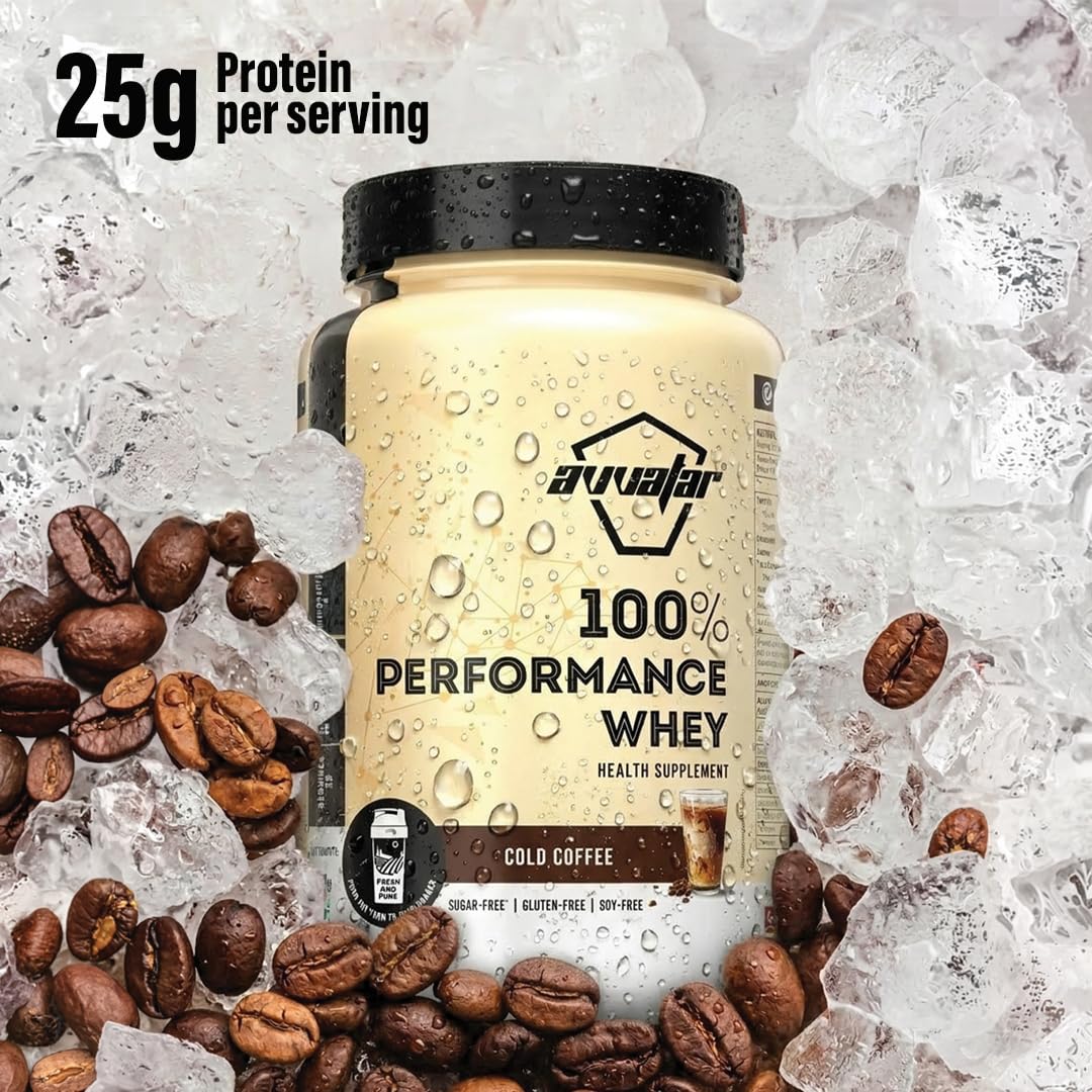 avvatar Performance Whey Protein Powder, 25g Protein Per Serving, Adult, Vegetarian, Fresh Cow Milk, Made in India - back vie