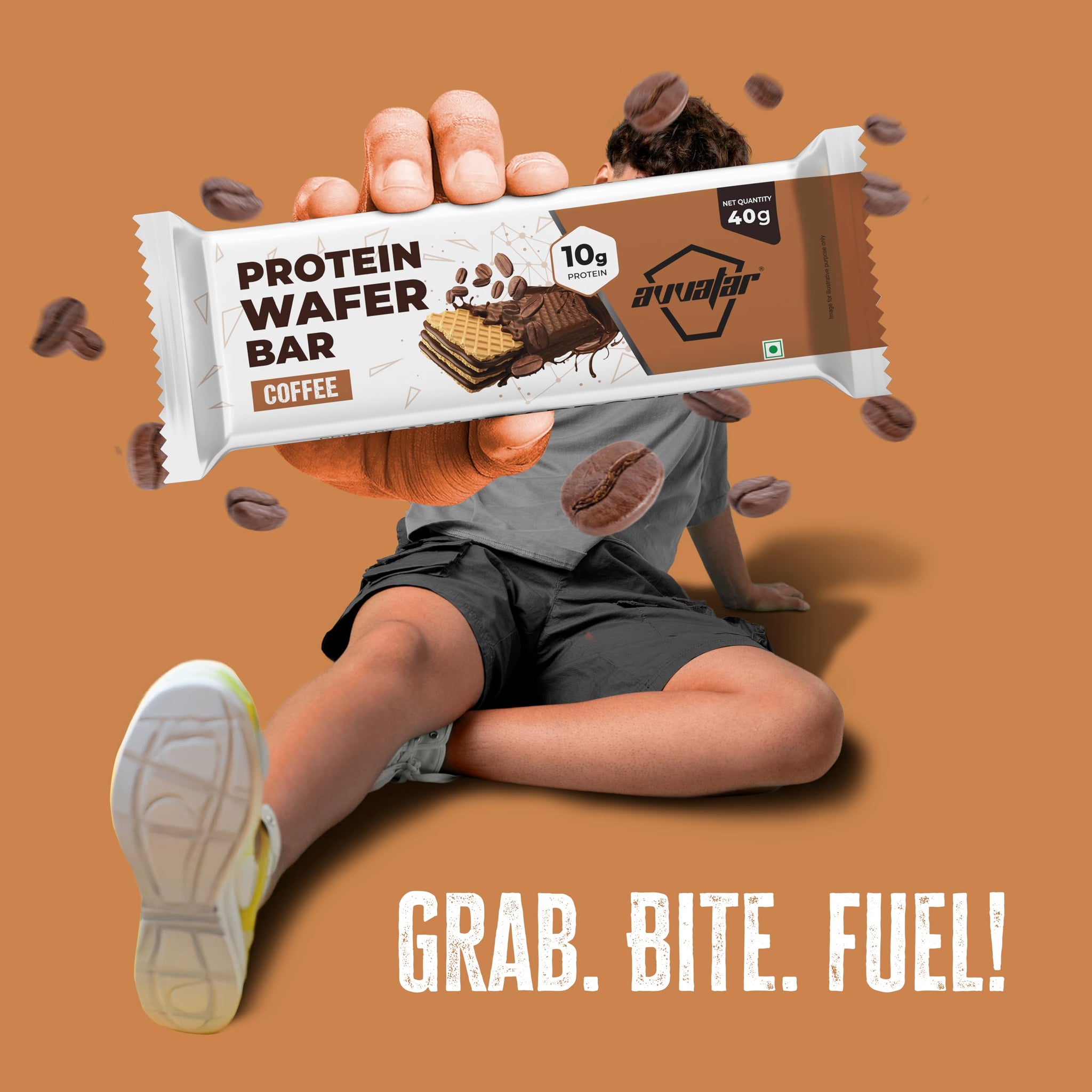 avvatar Protein Wafer Bar, 10g Protein, 2g Fiber, 8-Pack (40g each), No Added Sugar, No Preservatives - label detail (11)