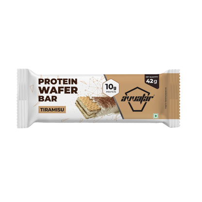 avvatar Protein Wafer Bar, 10g Protein, 2g Fiber, 8-Pack (40g each), No Added Sugar, No Preservatives - front view (13)