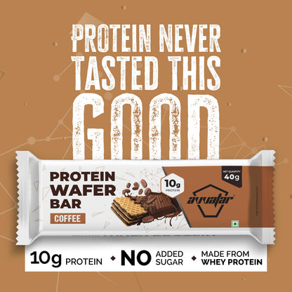 avvatar Protein Wafer Bar, 10g Protein, 2g Fiber, 8-Pack (40g each), No Added Sugar, No Preservatives - back view (9)