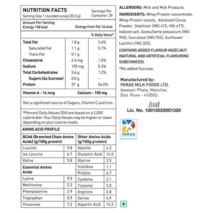 avvatar Whey Protein Powder, 1kg, Belgian Chocolate Flavour, Isolate and Concentrate Blend - close-up detail (21)