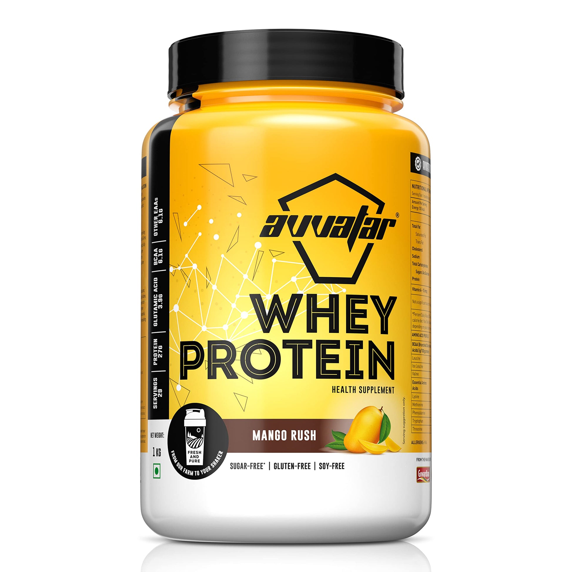 avvatar Whey Protein Powder, 1kg, Belgian Chocolate Flavour, Isolate and Concentrate Blend (29)