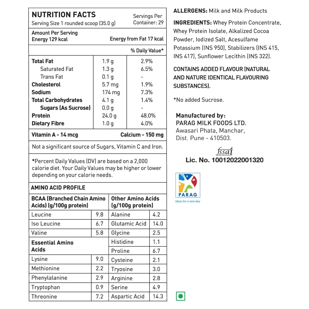 avvatar Whey Protein Powder, 1kg, Belgian Chocolate Flavour, Isolate and Concentrate Blend - close-up detail