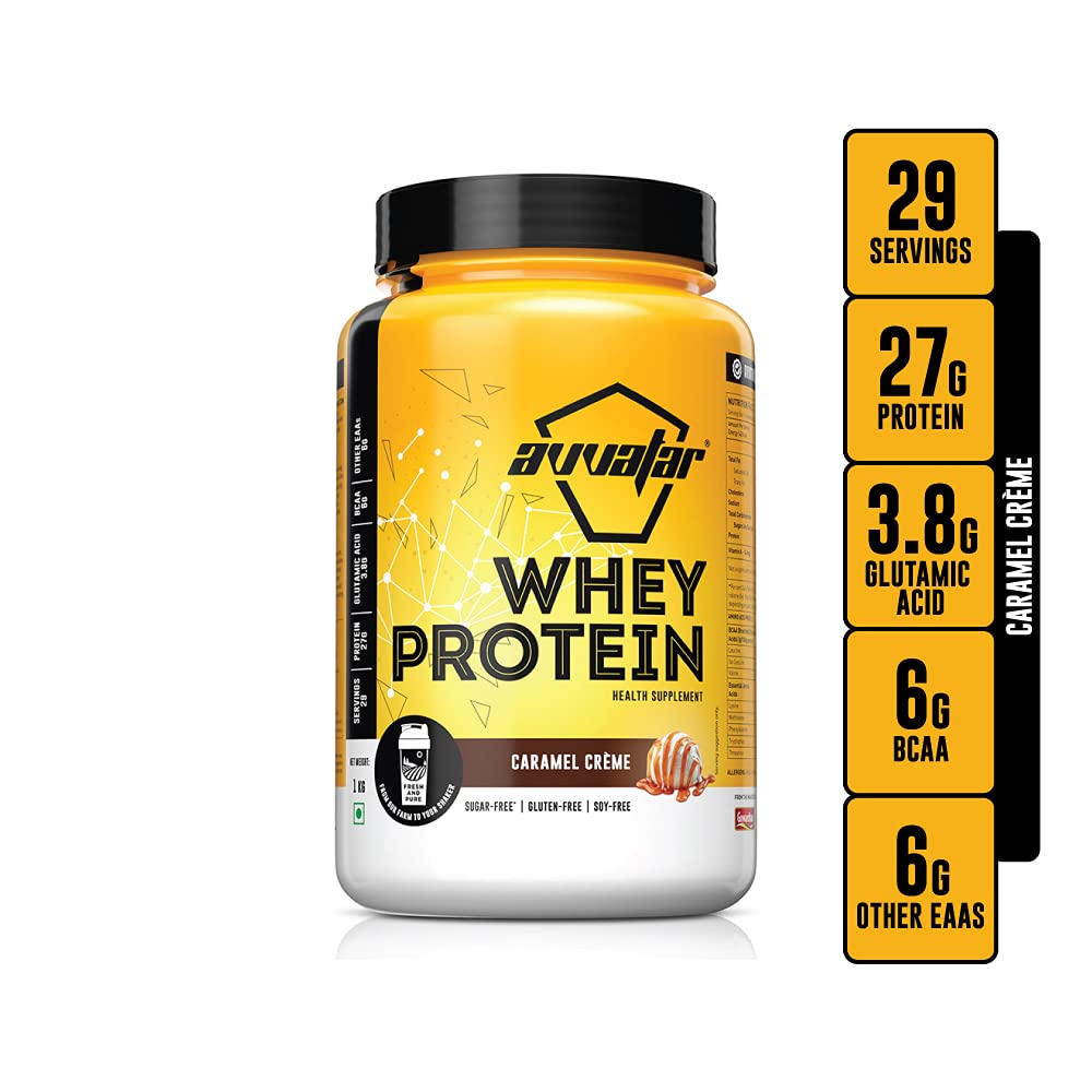avvatar Whey Protein Powder, Isolate & Concentrate Blend, 27g Protein Per Serving, Adult - front view