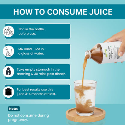 Ayumcure Active Joints Care Juice - Herbal Supplement, 1L, with Punarnava and 8 Herbs, No Added Sugar - close-up detail