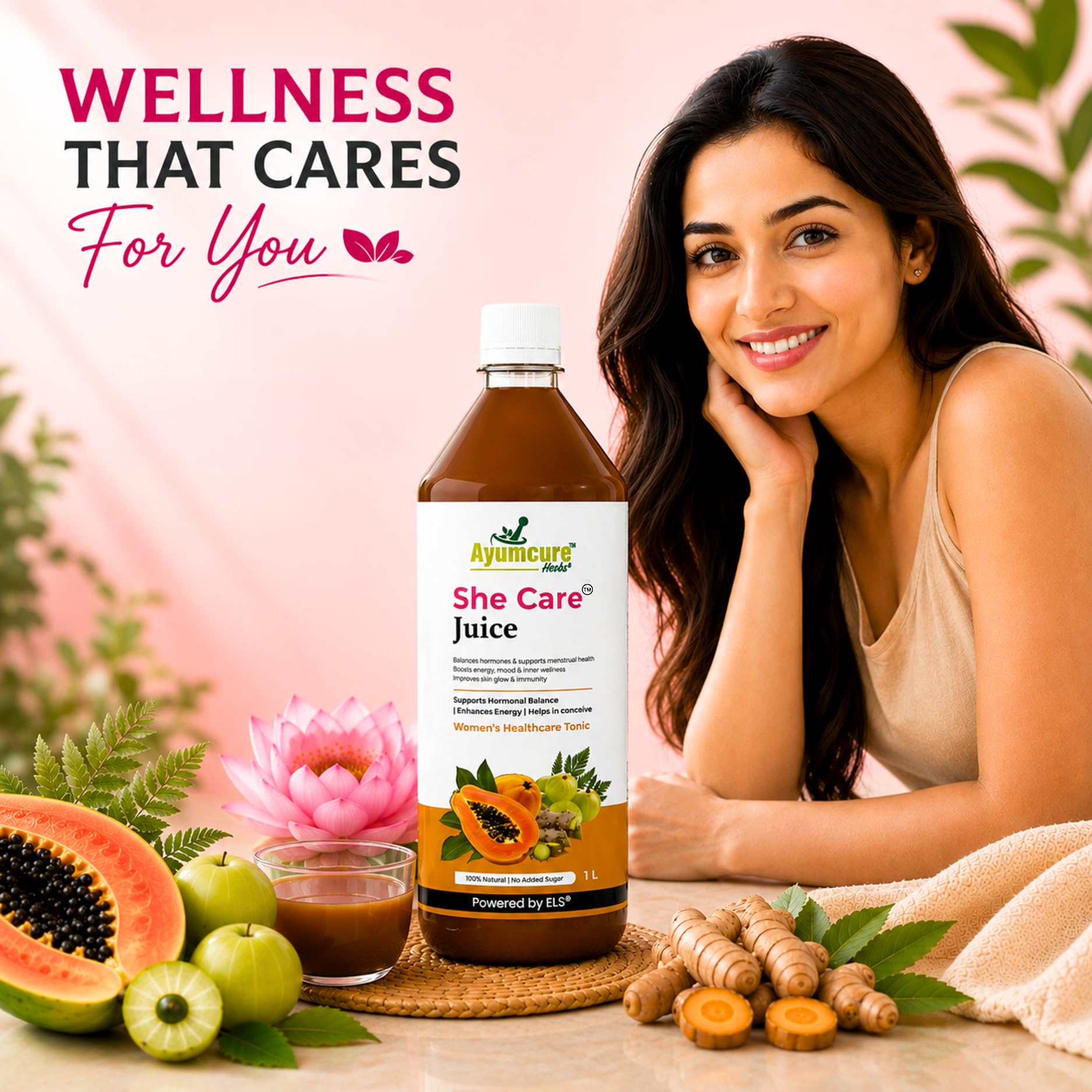 Ayumcure Ayurvedic Herbal Juice with Ashwagandha Shilajit Safed Musli Gokshura, No Added Sugar, Adult Formulation - close-up 
