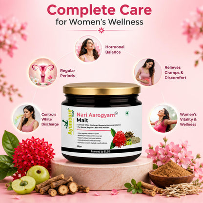 Ayumcure NariAarogyam Ayurvedic Herbal Women's Health Formula, No Added Sugar, No Artificial Colors or Flavors - back view (1