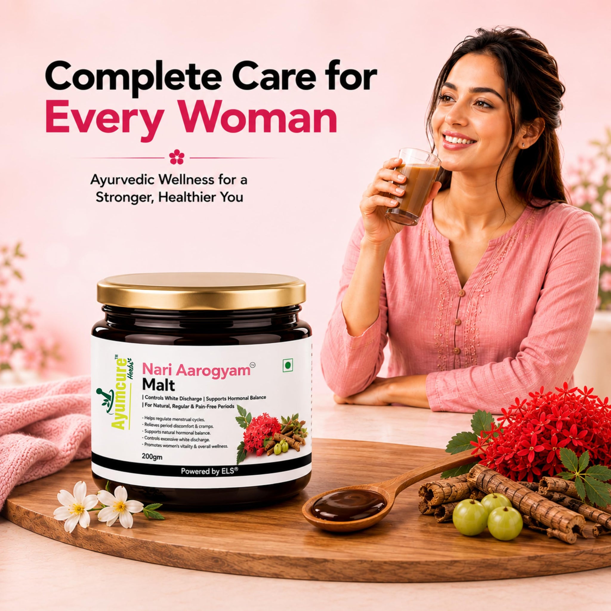 Ayumcure NariAarogyam Ayurvedic Herbal Women's Health Formula, No Added Sugar, No Artificial Colors or Flavors - ingredients 