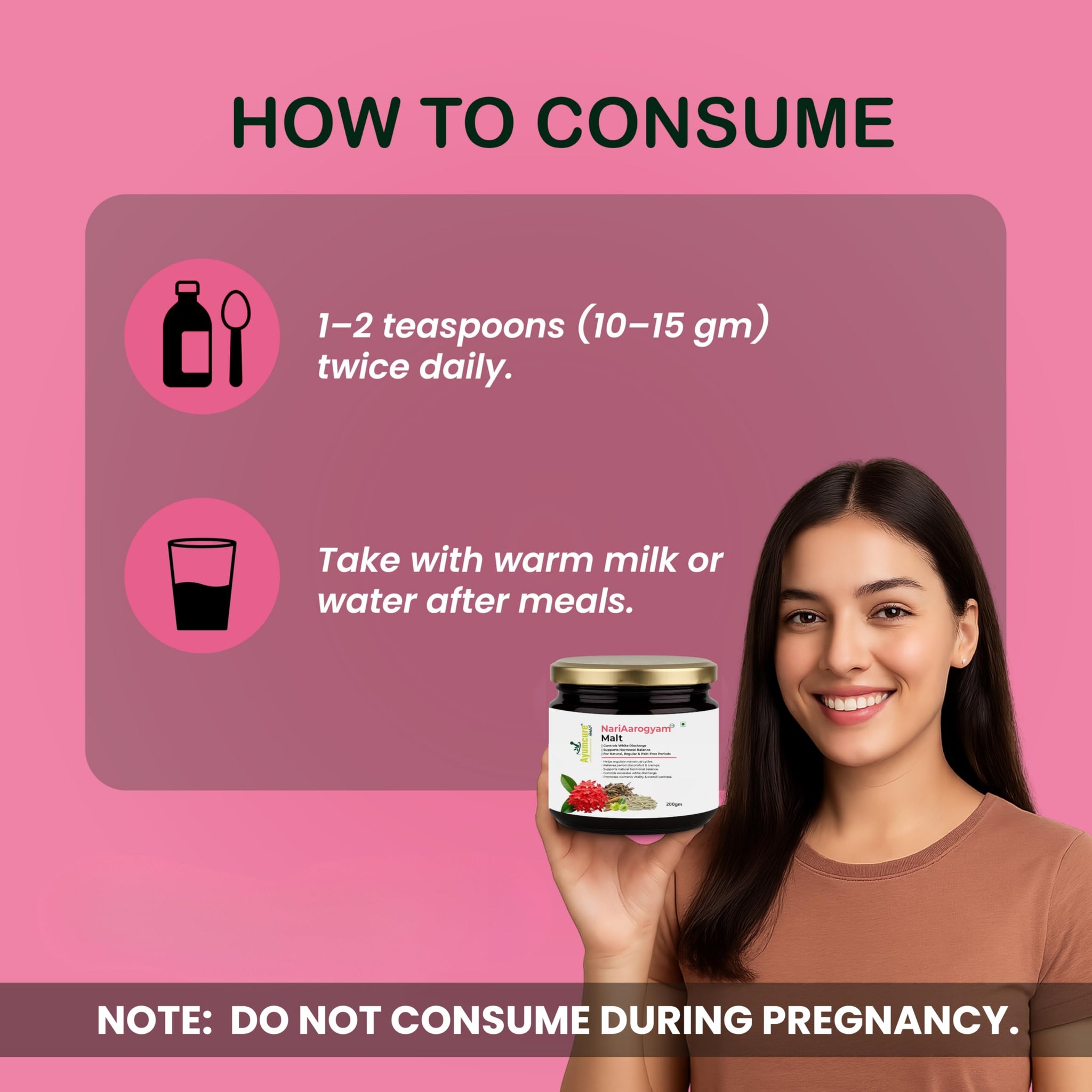 Ayumcure NariAarogyam Ayurvedic Herbal Women's Health Formula, No Added Sugar, No Artificial Colors or Flavors - close-up det