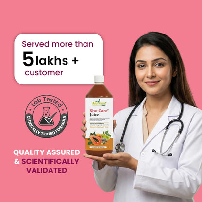 Ayumcure She Care Juice, 1000ml, Herbal Supplement for Women with Ashok Chaal, Papaya Leaf, Amla, Giloy - size and scale