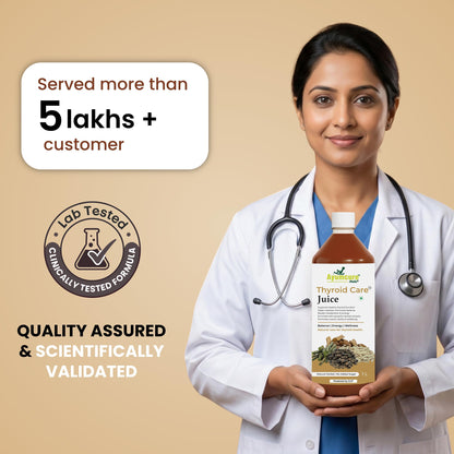 Ayumcure Thyroid Care Juice, 1L Herbal Supplement with Ashwagandha, Guggul, Licorice, Punarnava & Shankhpushpi, No Added Suga