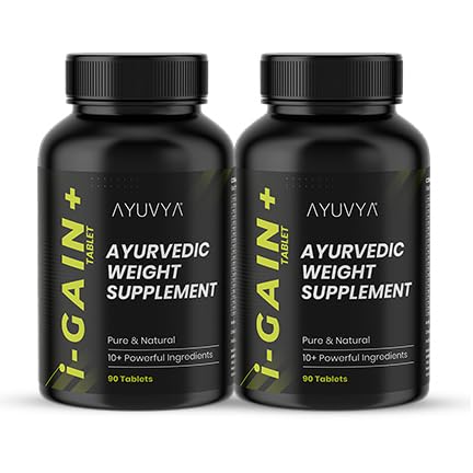 ayuvya i-GAIN+ Ayurvedic Herbal Nutritional Supplement, 90 Tablets, Adult Unisex (8)