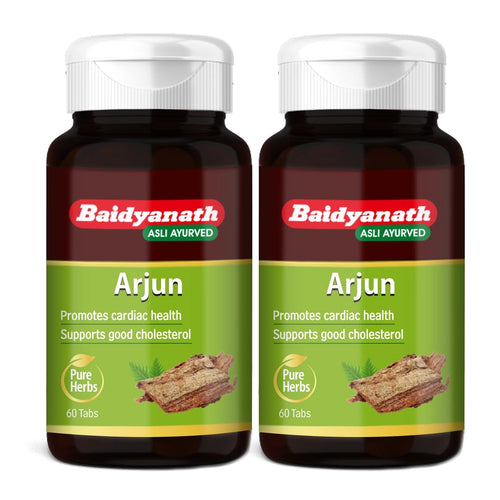 Baidyanath Arjun Tablets, 60 Count, Pack of 2, Ayurvedic Herb Supplement, 200g