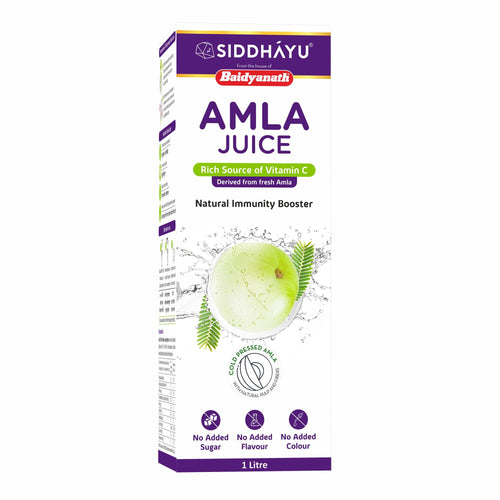 Baidyanath Asli Ayurved Amla Juice, 1 Ltr, Cold-Pressed Pure Indian Gooseberry Juice