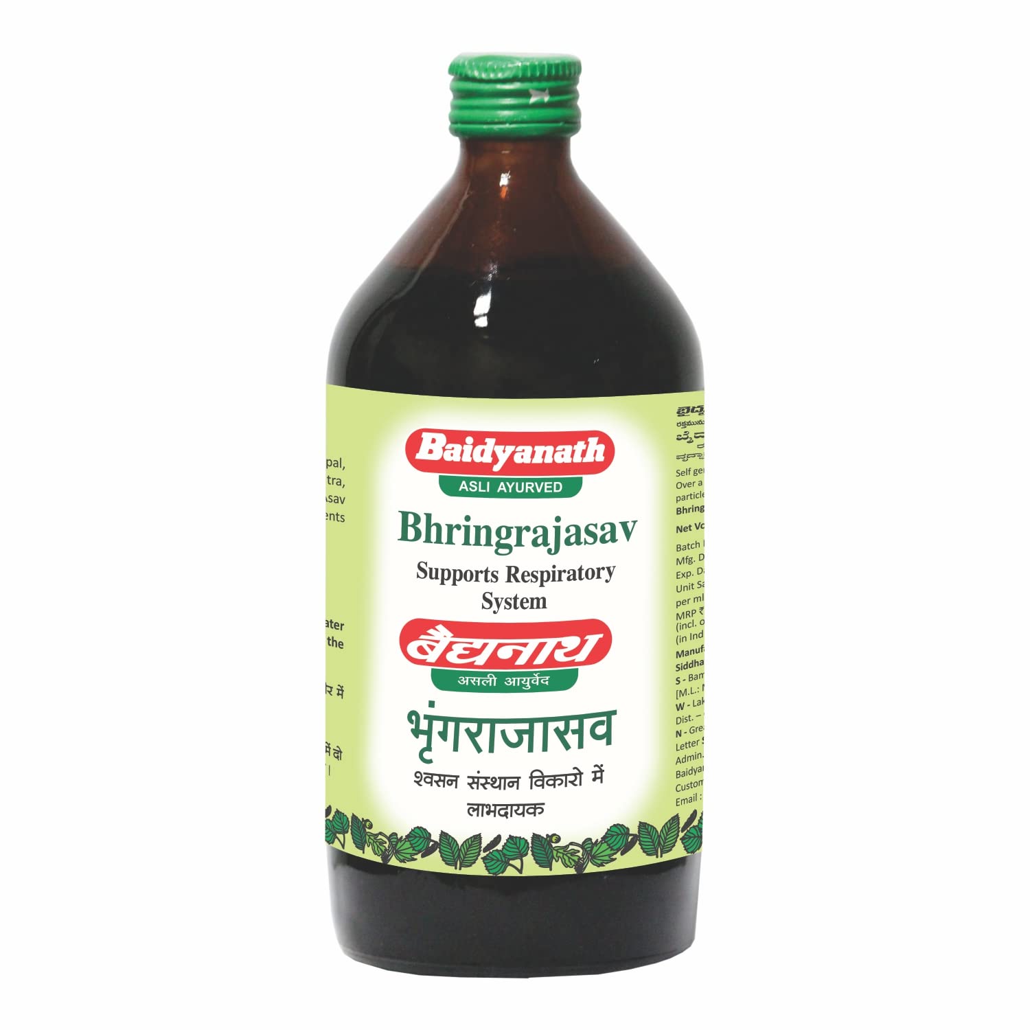 Baidyanath Asli Ayurved Bhringrajasava Traditional Fermented Syrup, Adult, No Additives - close-up detail (13)