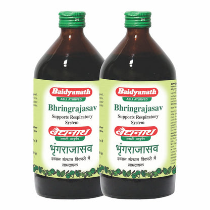 Baidyanath Asli Ayurved Bhringrajasava Traditional Fermented Syrup, Adult, No Additives - in use (14)