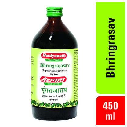 Baidyanath Asli Ayurved Bhringrajasava Traditional Fermented Syrup, Adult, No Additives - close-up detail