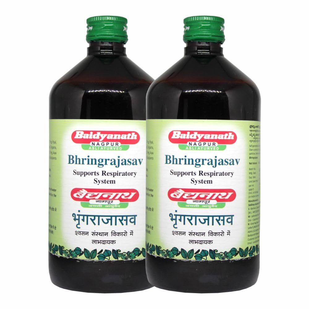 Baidyanath Asli Ayurved Bhringrajasava Traditional Fermented Syrup, Adult, No Additives (9)