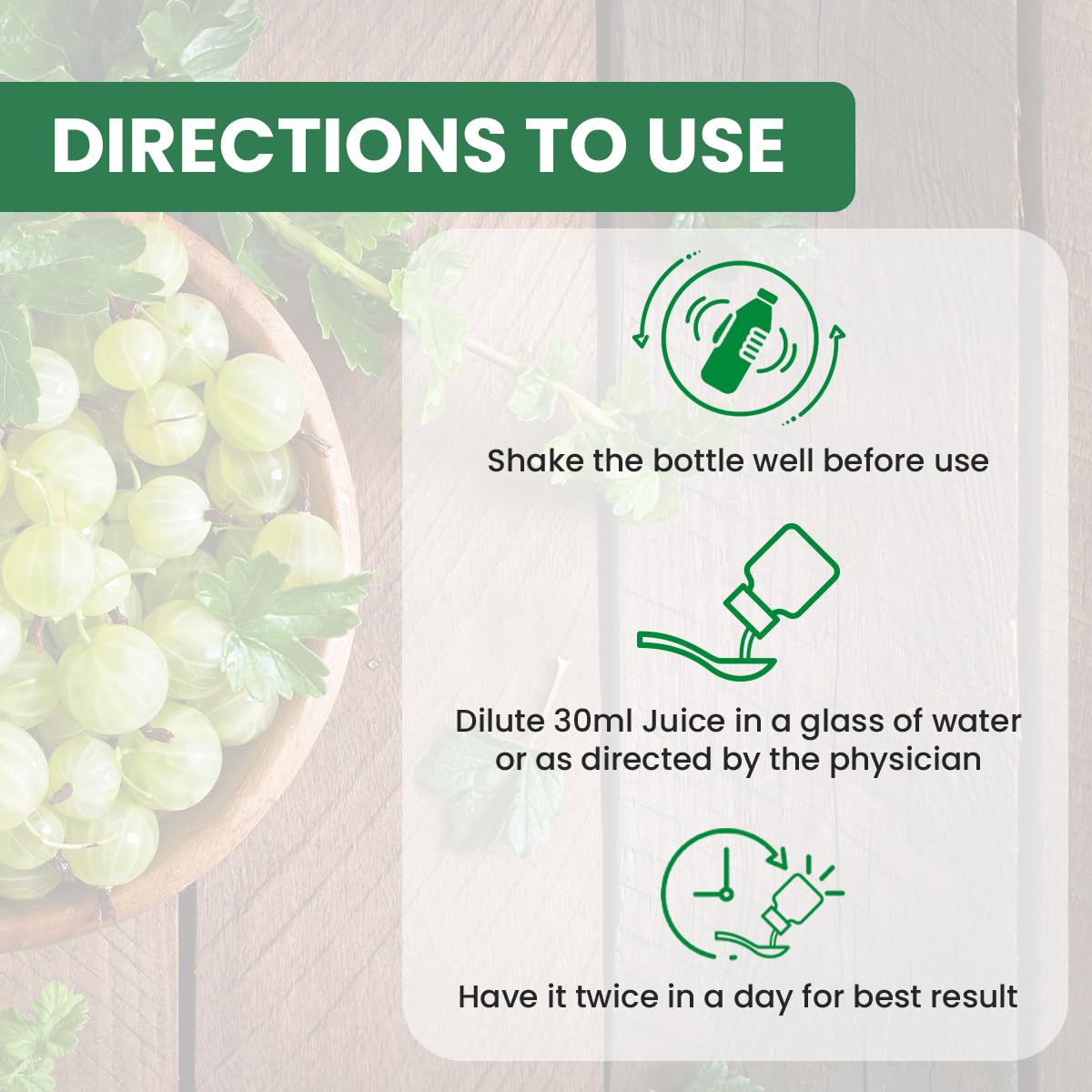 Baidyanath Ayurved Amla Juice, 1 L, Vitamin C Rich Indian Gooseberry Juice - close-up detail