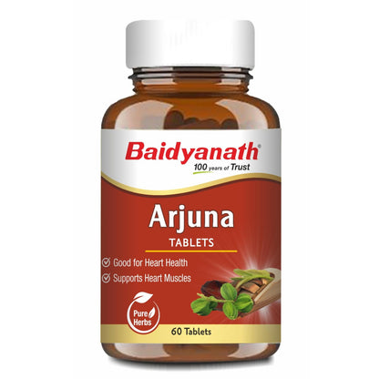 BAIDYANATH AYURVED Arjuna Tablets, 60 Count, Terminalia Arjuna Bark Extract, Herbal Supplement