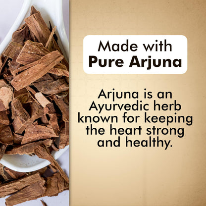 BAIDYANATH AYURVED Arjuna Tablets, 60 Count, Terminalia Arjuna Bark Extract, Herbal Supplement - back view