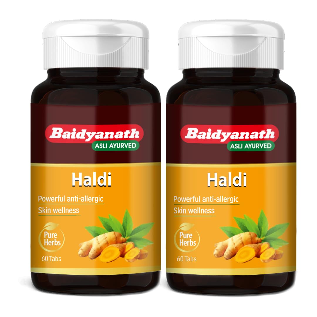 Baidyanath Haldi Turmeric Tablets, Haridra Extract, Ayurvedic Herbal Supplement